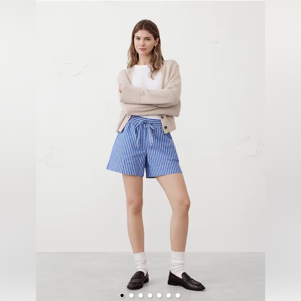 Banana Republic Light Blue Striped Shorts